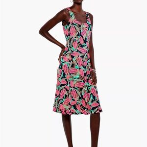 NIC+ZOE Canopy Dress Tropical Resort Print Sleeveless Fit-and-Flare Size L